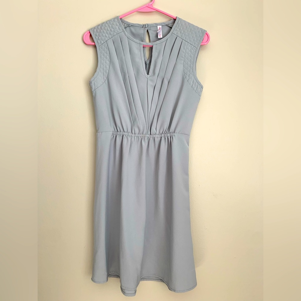 Light Grey Pleated Dress